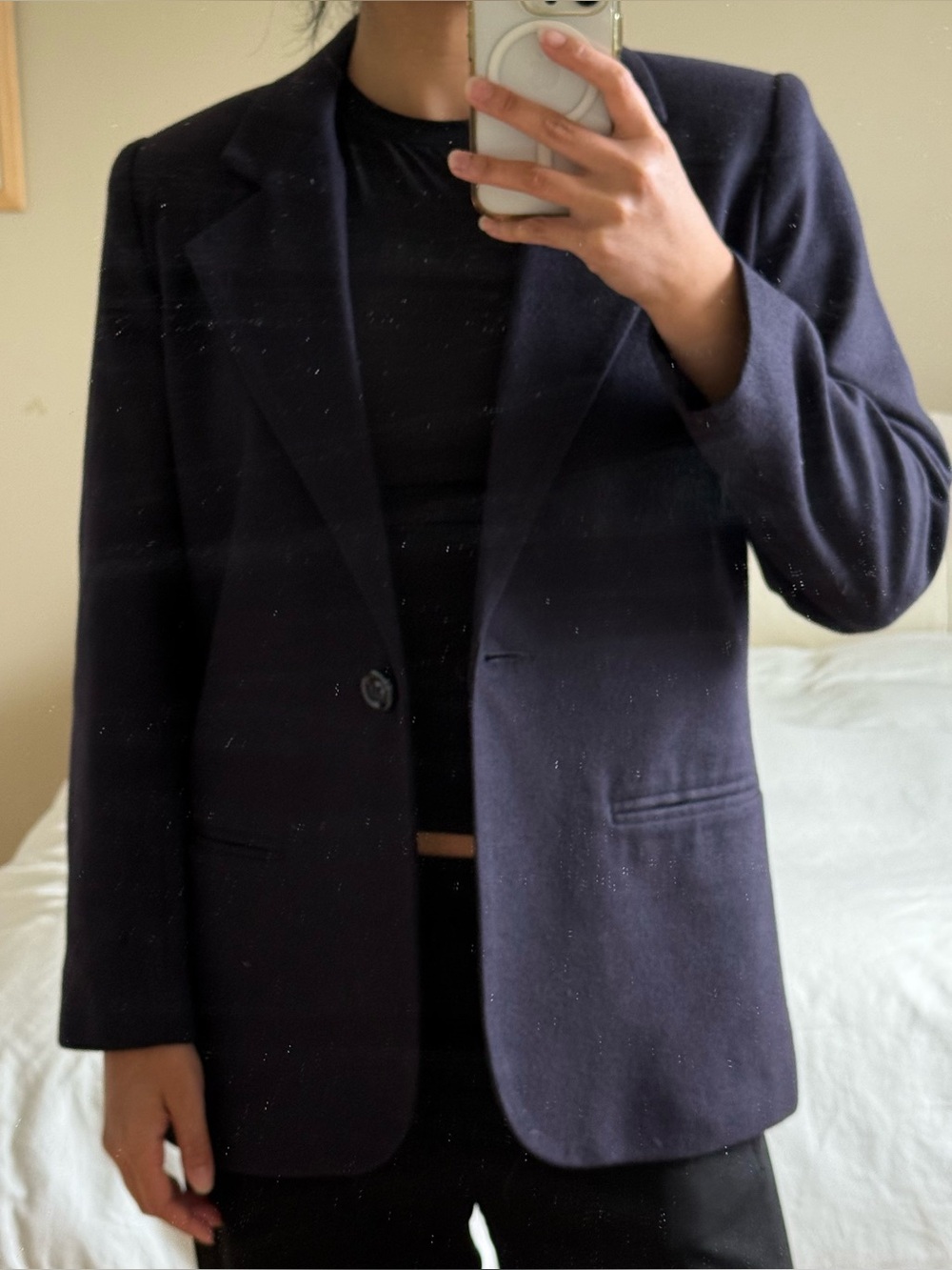 Navy Blue Vintage Blazer Jacket